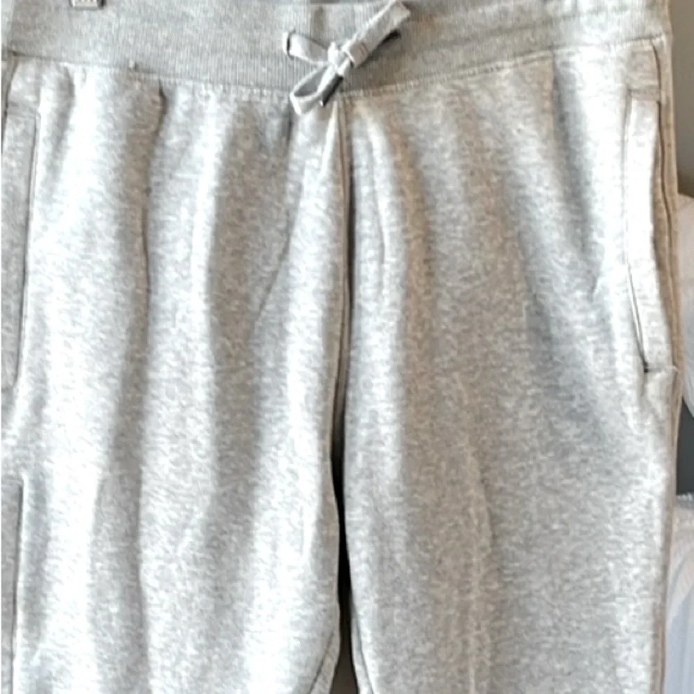 Sweatpants Gray Cotton Joggers Fleece Lined Mens Large